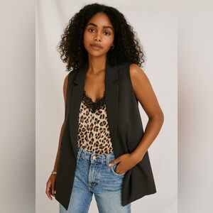 Sincerely Jules Black Sleeveless Blazer Vest - Size Small